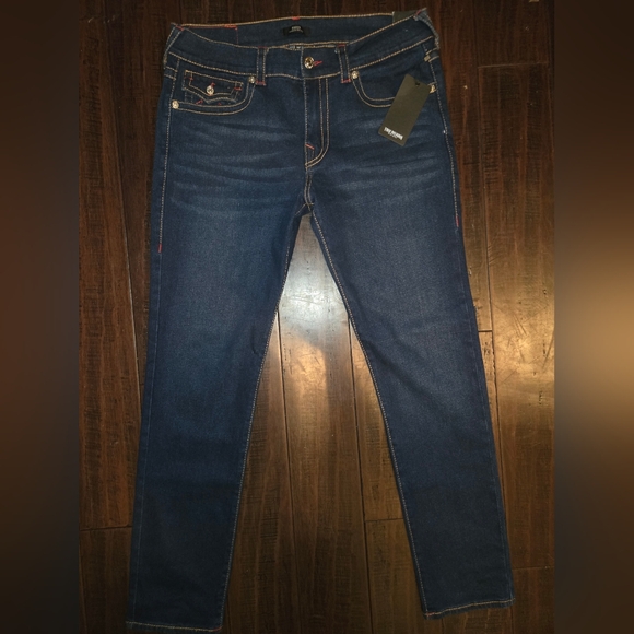 True Religion Relaxed Skinny Rocko Blue Jeans sz 34